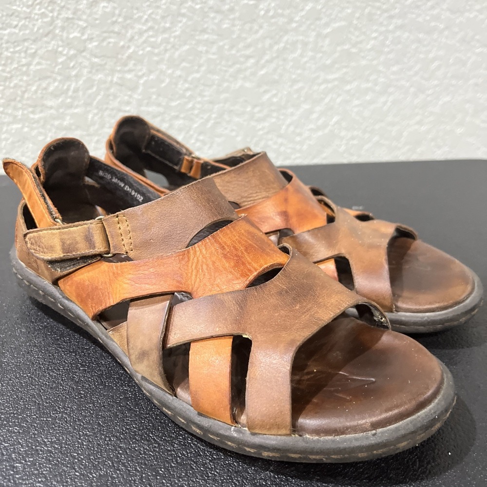 Born Women's Brown Leather Fisherman Sandals sz 8